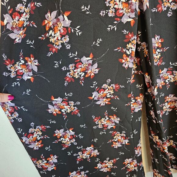 1. State Black Floral Wide Leg Jumpsuit Women's Small Dark Romantic - Picture 6 of 10